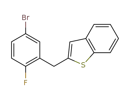 Molecular Structure of 1034305-17-3 (Benzo[b]thiophene, 2-[(5-broMo-2-fluorophenyl)Methyl]-)