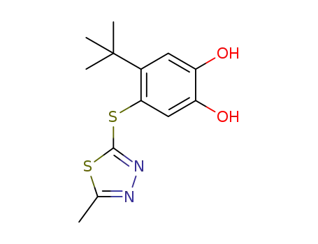 5-tert-butyl-4-(5-methyl-1,3,4-thiadiazol-2-ylthio)benzene-1,2-diol