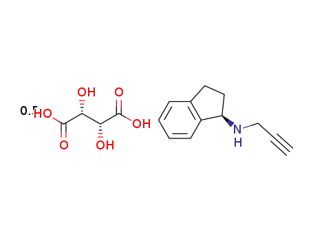 (1R)-N-(prop-2-ynyl)-2,3-dihydro-1H-inden-1-amine hemihydrate