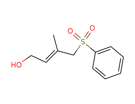Molecular Structure of 59830-37-4 (2-Buten-1-ol, 3-methyl-4-(phenylsulfonyl)-, (E)-)