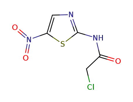 Molecular Structure of 50772-59-3 (2-Chloro-N-(5-nitro-thiazol-2-yl)-acetaMide, 98+% C5H4ClN3O3S, MW: 221.62)