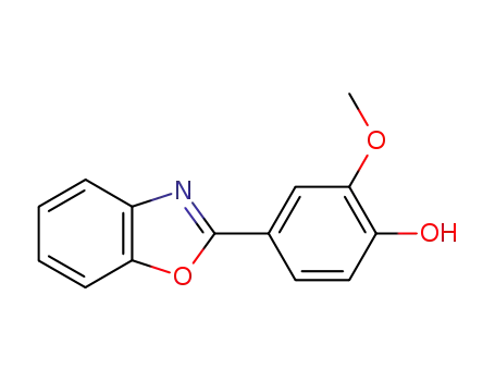 Molecular Structure of 3164-07-6 (4-(Benzo[d]oxazol-2-yl)-2-Methoxyphenol)