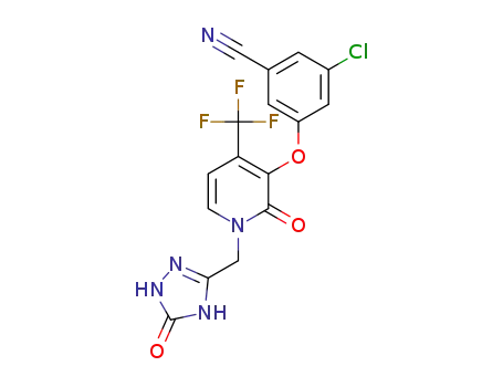 3-chloro-5-((2-oxo-1-((5-oxo-4,5-dihydro-1H-1,2,4-triazol-3-yl)methyl)-4-(trifluoromethyl)-1,2-dihydropyridin-3-yl)oxy)benzonitrile