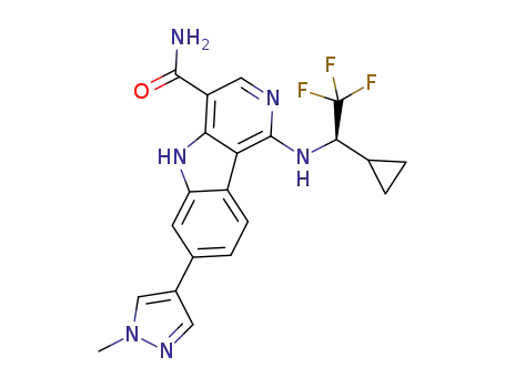 1-{[(1R)-1-cyclopropyl-2,2,2-trifluoroethyl]amino}-7-(1-methyl-1H-pyrazol-4-yl)-5H-pyrido[4,3-b]indole-4-carboxamide