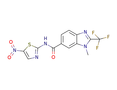 1-methyl-N-(5-nitro-1,3-thiazol-2-yl)-2-(trifluoromethyl)-1H-benzimidazole-6-carboxamide