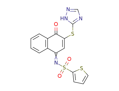 N-(3-(1H-1,2,4-triazol-5-ylthio)-4-oxonaphthalen-1(4H)-ylidene)thiophene-2-sulfonamide