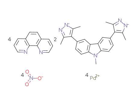[(1,10-phenanthroline)4Pd4(3,6-bis(3,5-dimethyl-1H-pyrazol-4-yl)-9-methyl-9H-carbazole)2](NO3)4