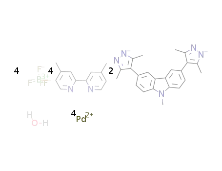 [(4,4'-dimethyl-2,2'-bipyridine)4Pd4(3,6-bis(3,5-dimethyl-1H-pyrazol-4-yl)-9-methyl-9H-carbazole)2](BF4)4*H2O