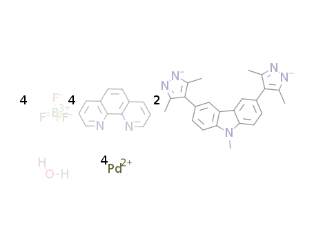 [(1,10-phenanthroline)4Pd4(3,6-bis(3,5-dimethyl-1H-pyrazol-4-yl)-9-methyl-9H-carbazole)2](BF4)4*H2O