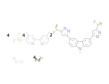 [(4,4'-dimethyl-2,2'-bipyridine)4Pd4(9-methyl-3,6-bis[3-(trifluoromethyl)-1H-pyrazol-5-yl]-9H-carbazole)2](BF4)4*H2O