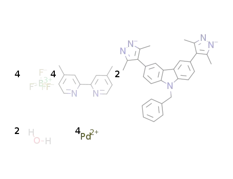 [(4,4'-dimethyl-2,2'-bipyridine)4Pd4(9-benzyl-3,6-bis(3,5-dimethyl-1H-pyrazol-4-yl)-9H-carbazole)2](BF4)4*2H2O