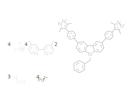 [(4,4'-dimethyl-2,2'-bipyridine)4Pd4(9-benzyl-3,6-bis[4-(3,5-dimethyl-1H-pyrazol-4-yl)phenyl]-9H-carbazole)2](BF4)4*3H2O