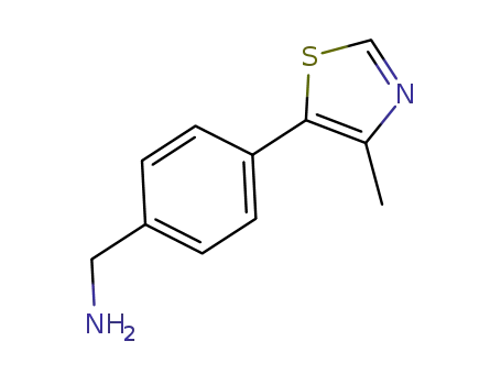 Molecular Structure of 1448189-30-7 ((4-(4-methylthiazol-5-yl)phenyl)methanamine)