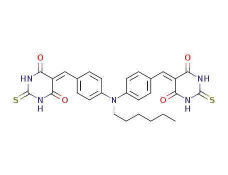5,5'-(4,4'-(hexylazanediyl)bis(4,1-phenylene)bis(methyliden-1-yl))bis(2-thioxopyrimidine-4,6(1H,3H)-dione)