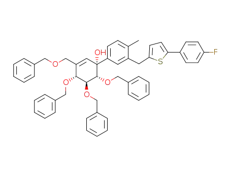 (1R,4R,5S,6R)-4,5,6-tris(benzyloxy)-3-(benzyloxymethyl)-1-(3-((5-(4-fluorophenyl)thiophen-2-yl)methyl)-4-methylphenyl)cyclohex-2-enol
