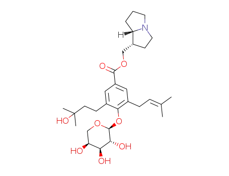 3-[(3-hydroxy-3-methylbutyl)-4-O-(α-L-arabinopyranosyl)]-5-(3-methyl-2-butenyl) benzoate lindelofidine ester