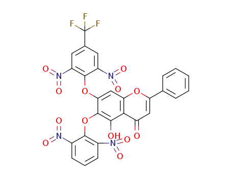 6,7-bis(2,6-dinitro-4-(trifluoromethyl)phenoxy)-5-hydroxy-2-phenyl-4H-chromen-4-one
