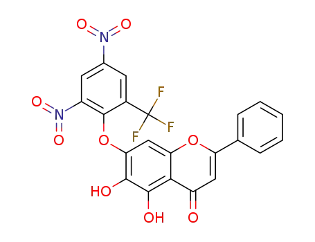 7-(2,4-dinitro-6-(trifluoromethyl)phenoxy)-5,6-dihydroxy-2-phenyl-4H-chromen-4-one