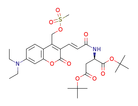 (E)-di-tert-butyl 2-(3-(7-(diethylamino)-4-(((methylsulfonyl)oxy)methyl)-2-oxo-2H-chromen-3-yl)acrylamido)succinate
