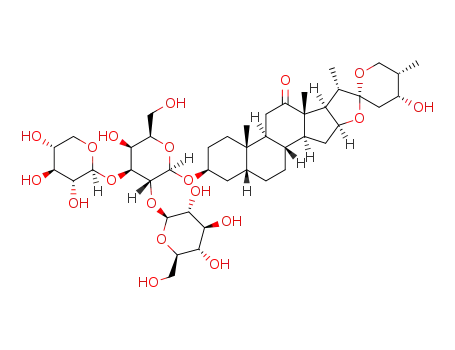 (24R,25S)-3β-[(O-β-D-glucopyranosyl-(1→2)-O-[β-D-xylopyranosyl-(1→3)]-β-D-galactopyranosyl)oxy]-24-hydroxy-5β-spirostan-12-one.