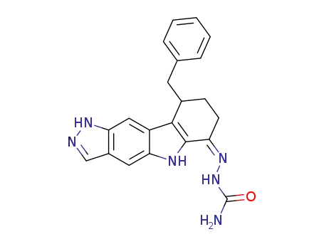 (Z)-2-(9-benzyl-8,9-dihydropyrazolo[4,3-b]carbazol-6(1H,5H,7H)-ylidene) semicarbazone