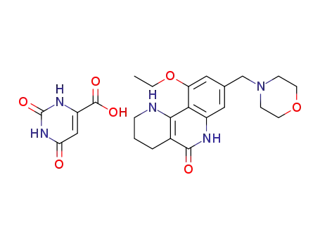 10-ethoxy-8-(morpholinomethyl)-1,2,3,4-tetrahydrobenzo[h][1,6]naphthyridine-5(6H)-one 2,6-dioxo-1,2,3,6-tetrahydropyrimidine-4-carboxylic acid