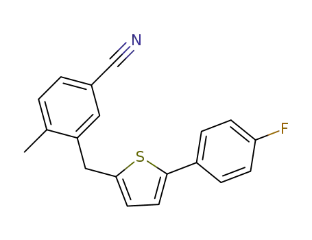 3-{[5-(4-fluorophenyl)thiophen-2-yl]methyl}-4-methylbenzonitrile