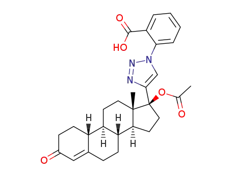 2-[4-(17-acetoxy-13-methyl-3-oxo-2,3,6,7,8,9,10,11,12,13,14,15,16,17-tetradecahydro-1H-cyclopenta[a]phenanthren-17-yl)-1H-1,2,3-triazol-1-yl]benzoic acid