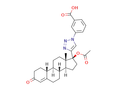 3-[4-(17-acetoxy-13-methyl-3-oxo-2,3,6,7,8, 9,10,11,12,13,14,15,16,17-tetradecahydro-1H-cyclopenta[a]phenanthren-17-yl)-1H-1,2,3-triazol-1-yl]benzoic acid