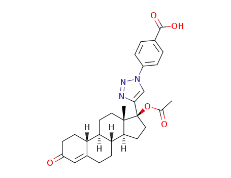 4-[4-(17-acetoxy-13-methyl-3-oxo-2,3,6,7,8, 9,10,11,12,13,14,15,16,17-tetradecahydro-1H-cyclopenta[a]phenanthren-17-yl)-1H-1,2,3-triazol-1-yl]benzoic acid