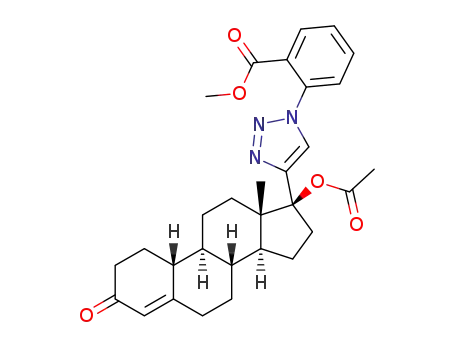 methyl 2-[4-(17-acetoxy-13-methyl-3-oxo 2,3,6,7,8,9,10,11,12,13,14,15,16,17-tetradecahydro-1H-cyclopenta[a]phenanthren-17-yl)-1H-1,2,3-triazol-1-yl]benzoate