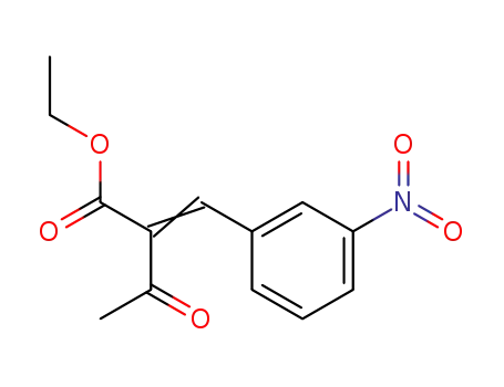 Molecular Structure of 39562-16-8 (ETHYL 2-ACETYL-3-(3-NITROPHENYL)PROPENOATE)