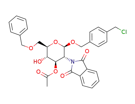 4-(chloromethyl)benzyl 3-O-acetyl-6-O-benzyl-2-deoxy-2-phthalimido-β-D-glucopyranoside
