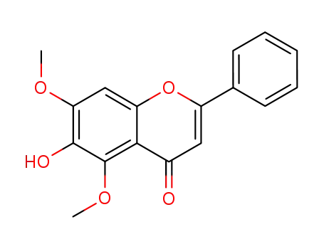 Molecular Structure of 119892-40-9 (4H-1-Benzopyran-4-one, 6-hydroxy-5,7-dimethoxy-2-phenyl-)