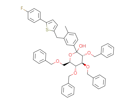 (3R,4S,5R,6R)-3,4,5-tris(benzyloxy)-6-((benzyloxy)methyl)-2-(3-((5-(4-fluorophenyl)thiophen-2-yl)methyl)-4-methylphenyl)tetrahydro-2H-pyran-2-ol