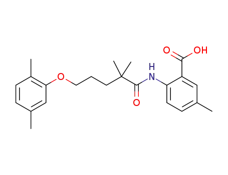 2-(5-(2,5-dimethylphenoxy)-2,2-dimethylpentanamido)-5-methylbenzoic acid