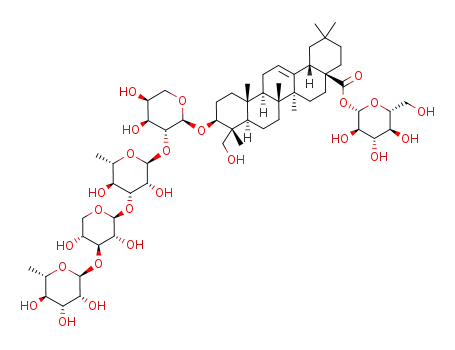 3-O-α-L-rhamnopyranosyl-(1→3)-β-D-xylopyranosyl-(1→3)-α-L-rhamnopyranosyl-(1→2)-α-L-arabinopyranosyl hederagenin 28-O-β-D-glucopyranosyl ester