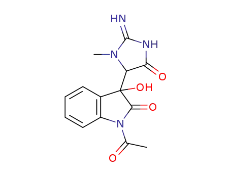 1-acetyl-3-hydroxy-3-(2-imino-3-methyl-5-oxoimidazolidin-4-yl)indolin-2-one