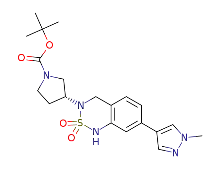 tert-butyl (R)-3-(7-(1-methyl-1H-pyrazol-4-yl)-2,2-dioxido-1,4-dihydro-3H-benzo[c][1,2,6]thiadiazin-3-yl)pyrrolidine-1-carboxylate