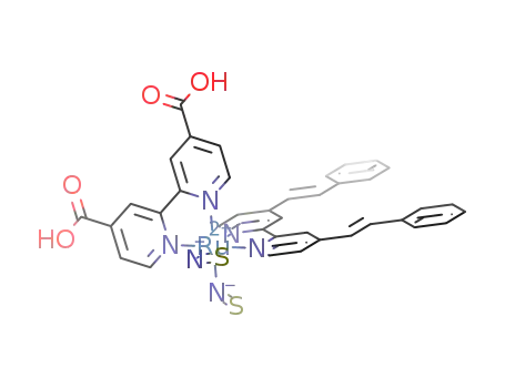 cis-dithiocyanato(4,4'-dicarboxy-2,2'-bipyridine)-(4,4'-bis((E)-styryl)-2,2'-bipyridine) ruthenium(II)