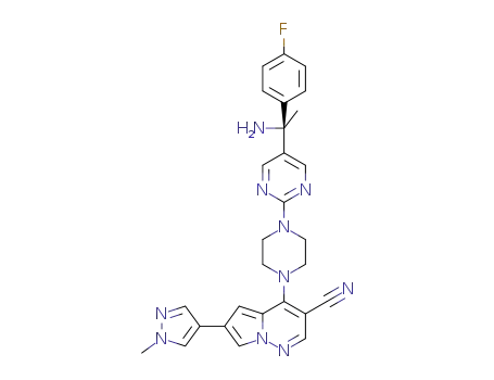 (S)-4-(4-(5-(1-amino-1-(4-fluorophenyl)ethyl)pyrimidin-2-yl)piperazin-1-yl)-6-(1-methyl-1H-pyrazol-4-yl)pyrrolo[1,2-b]pyridazine-3-carbonitrile