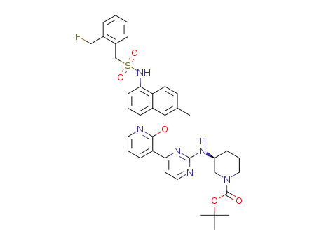 (S)-tert-butyl 3-((4-(2-((5-((2-(fluoromethyl)phenyl)methylsulfonamido)-2-methylnaphthalen-1-yl)oxy)pyridin-3-yl)pyrimidin-2-yl)amino)piperidine-1-carboxylate