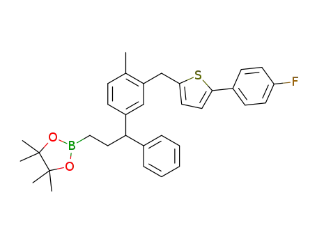 2-(3-(3-((5-(4-fluorophenyl)thiophen-2-yl)methyl)-4-methylphenyl)-3-phenylpropyl)-4,4,5,5-tetramethyl-1,3,2-dioxaborolane