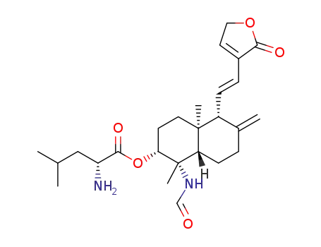 (S)-(1S,2R,4aS,5R,8aS)-1-formamido-1,4a-dimethyl-6-methylene-5-((E)-2-(2-oxo-2,5-dihydrofuran-3-yl)ethenyl)decahydronaphthalen-2-yl 2-amino-4-methylpentanoate