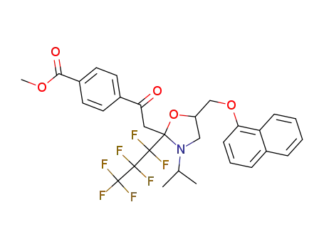 methyl 4-(2-(3-isopropyl-5-((naphthalen-1-yloxy)methyl)-2-(perfluoropropyl)oxazolidin-2-yl)acetyl)benzoate