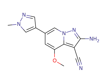 2-amino-4-methoxy-6-(1-methyl-1H-pyrazol-4-yl)pyrazolo[1,5-a]pyridine-3-carbonitrile