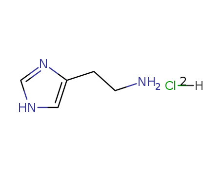 56-92-8,Histamine dihydrochloride,1H-Imidazole-4-ethanamine,dihydrochloride (9CI);Histamine, dihydrochloride (8CI);2-(1H-Imidazol-4-yl)ethanamine dihydrochloride;4-(2-Aminoethyl)imidazole dihydrochloride;Ceplene;Histaminechloride;Histamine dichloride;1H-Imidazole-5-ethanamine,hydrochloride (1:2);