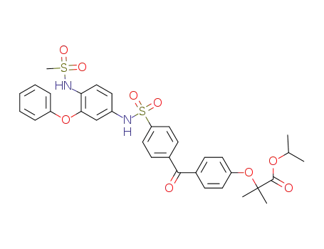 isopropyl 2-methyl-2-(4-(4-(N-(4-(methylsulfonamido)-3-phenoxyphenyl)sulfamoyl)benzoyl)phenoxy)propanoate