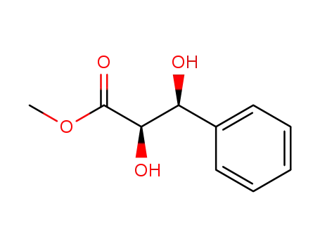 Molecular Structure of 122743-18-4 (METHYL (2R,3S)-(+)-2,3-DIHYDROXY-3-PHENYLPROPIONATE)