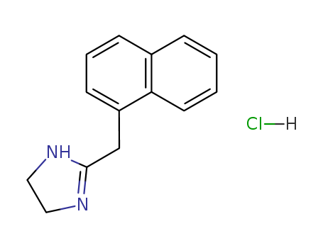550-99-2,2-(1-Naphthylmethyl)-2-imidazoline hydrochloride,1H-Imidazole,4,5-dihydro-2-(1-naphthalenylmethyl)-, monohydrochloride (9CI);2-Imidazoline,2-(1-naphthylmethyl)-, monohydrochloride (8CI);Naphazoline hydrochloride(6CI);2-(1-Naphthylmethyl)-2-imidazoline hydrochloride;2-(a-Naphthylmethyl)-2-imidazoline hydrochloride;Ak-Con;Albalon;Allerest Eye Drops;Coldan;Degest 2;Iridina Due;Naphazoline chloride;Naphcon;Niazol;Ocumethyl;Opcon;Privine (American);Privine hydrochloride;Rhinantin;Rhinoperd;Sanorin-Spofa;Strictylon;Stricylon;Vasocon;